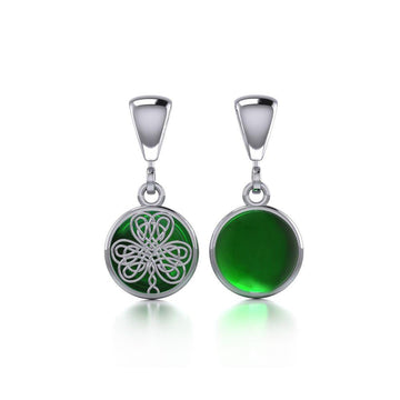 Celtic Knotwork Shamrock Silver Flip Pendant TPD481 - Jewelry